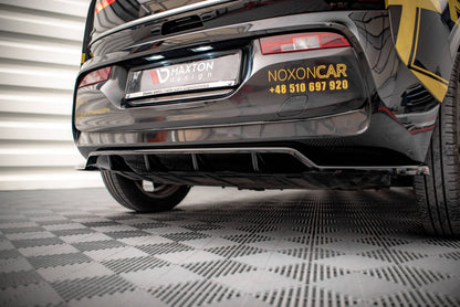 Mittlerer Diffusor Heck Ansatz DTM Look für BMW i3 Mk1 Facelift schwarz matt