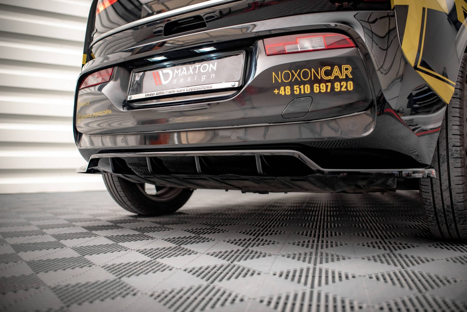 Mittlerer Diffusor Heck Ansatz DTM Look für BMW i3 Mk1 Facelift Carbon Look