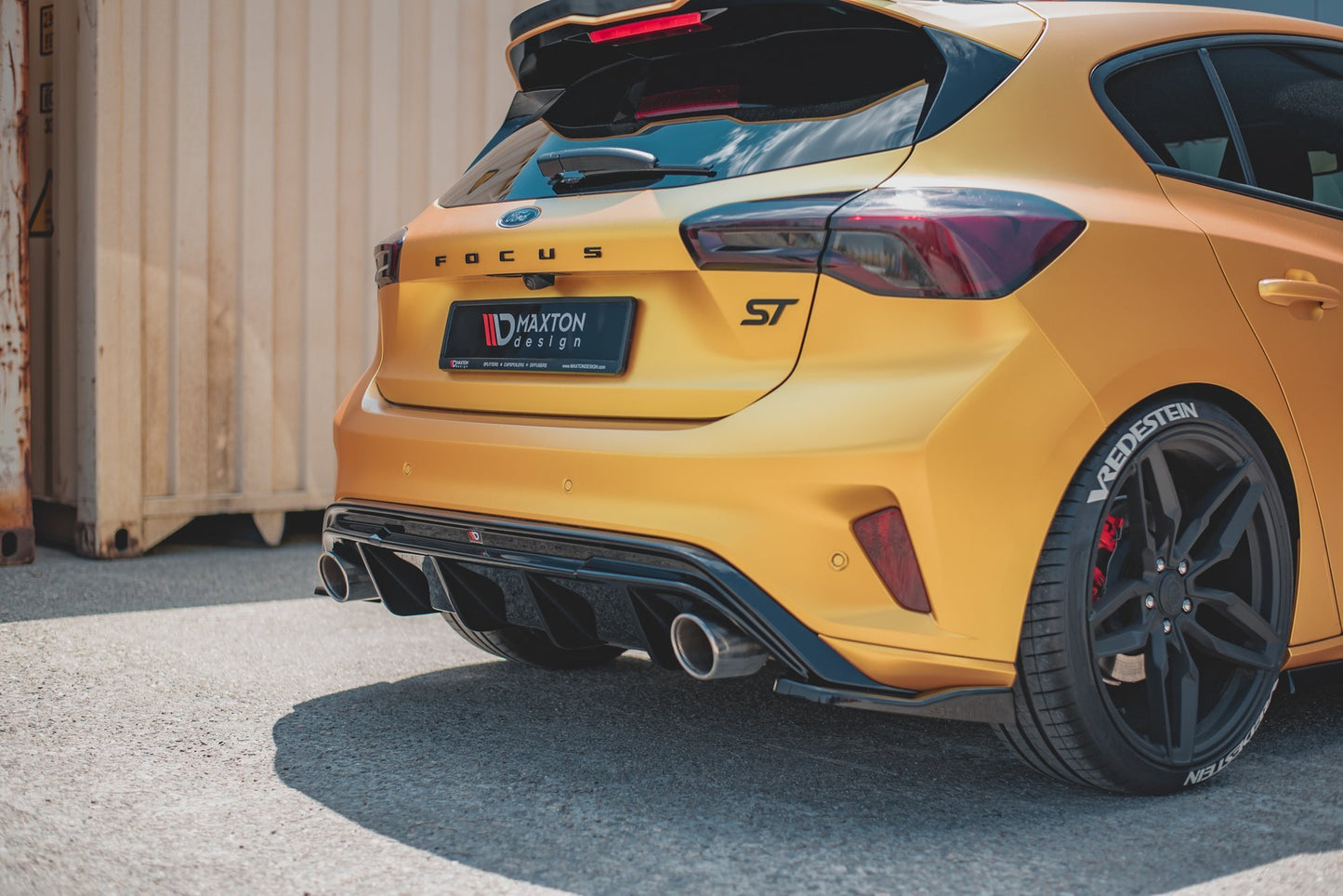 Diffusor Heck Ansatz V.3 für Ford Focus ST Mk4  schwarz Hochglanz