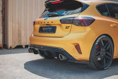 Diffusor Heck Ansatz V.3 für Ford Focus ST Mk4  schwarz Hochglanz