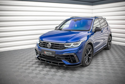 Front Ansatz V.3 für Volkswagen Tiguan R / R-Line Mk2 Facelift schwarz matt