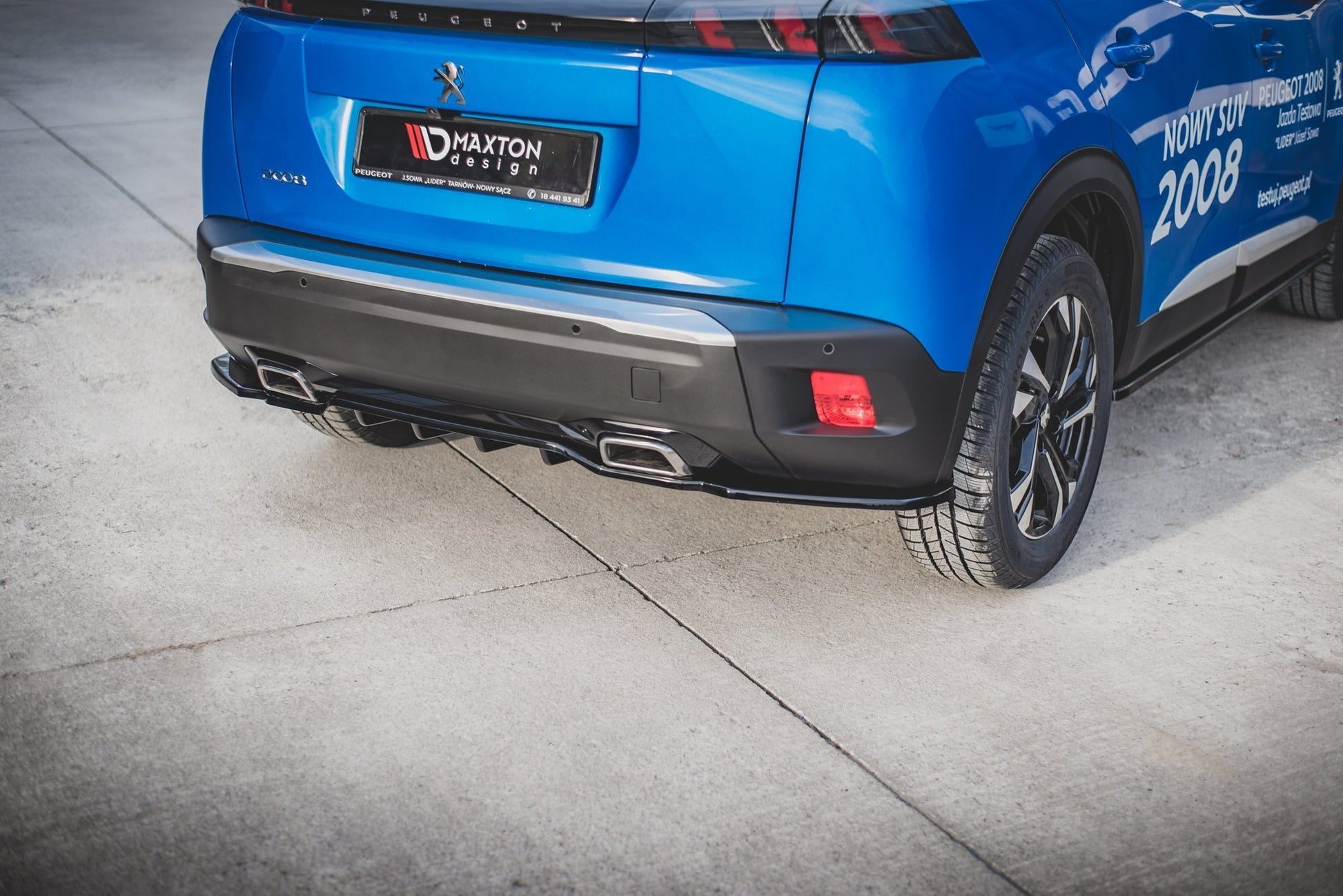 Mittlerer Diffusor Heck Ansatz DTM Look für Peugeot 2008 Mk2 Carbon Look