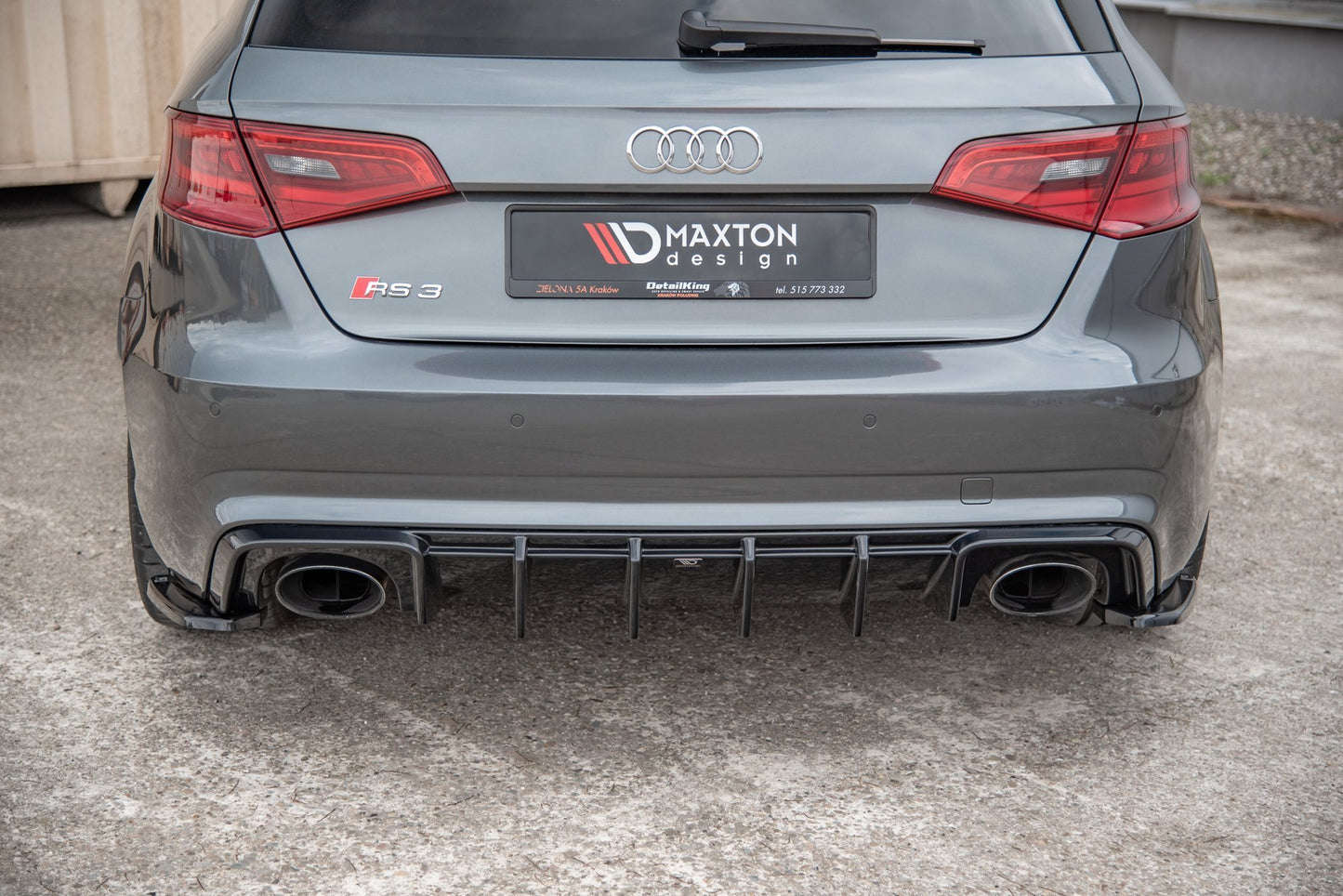Heck Ansatz Flaps Diffusor V.2 für Audi RS3 8V Sportback schwarz Hochglanz