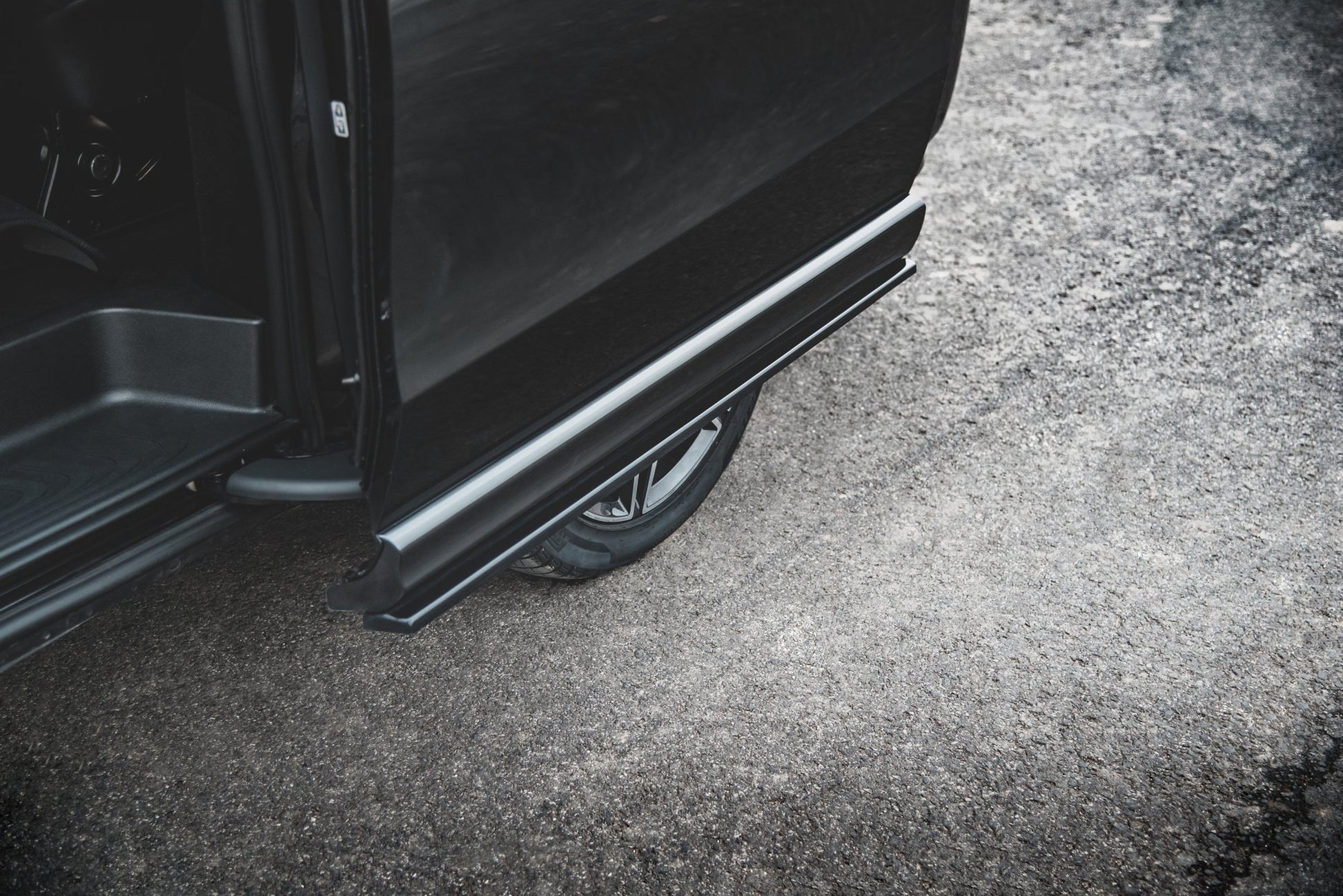 Seitenschweller Ansatz für Mercedes-Benz V-Klasse Long AMG-Line W447 Facelift schwarz matt