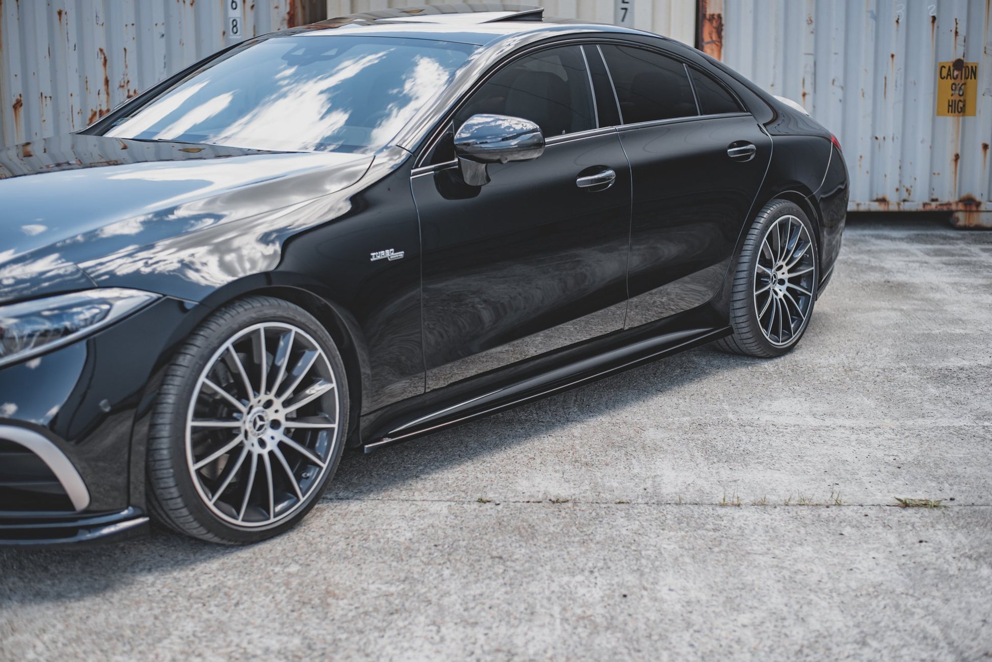Seitenschweller Ansatz für Mercedes-Benz CLS AMG-Line / 53AMG C257 schwarz matt