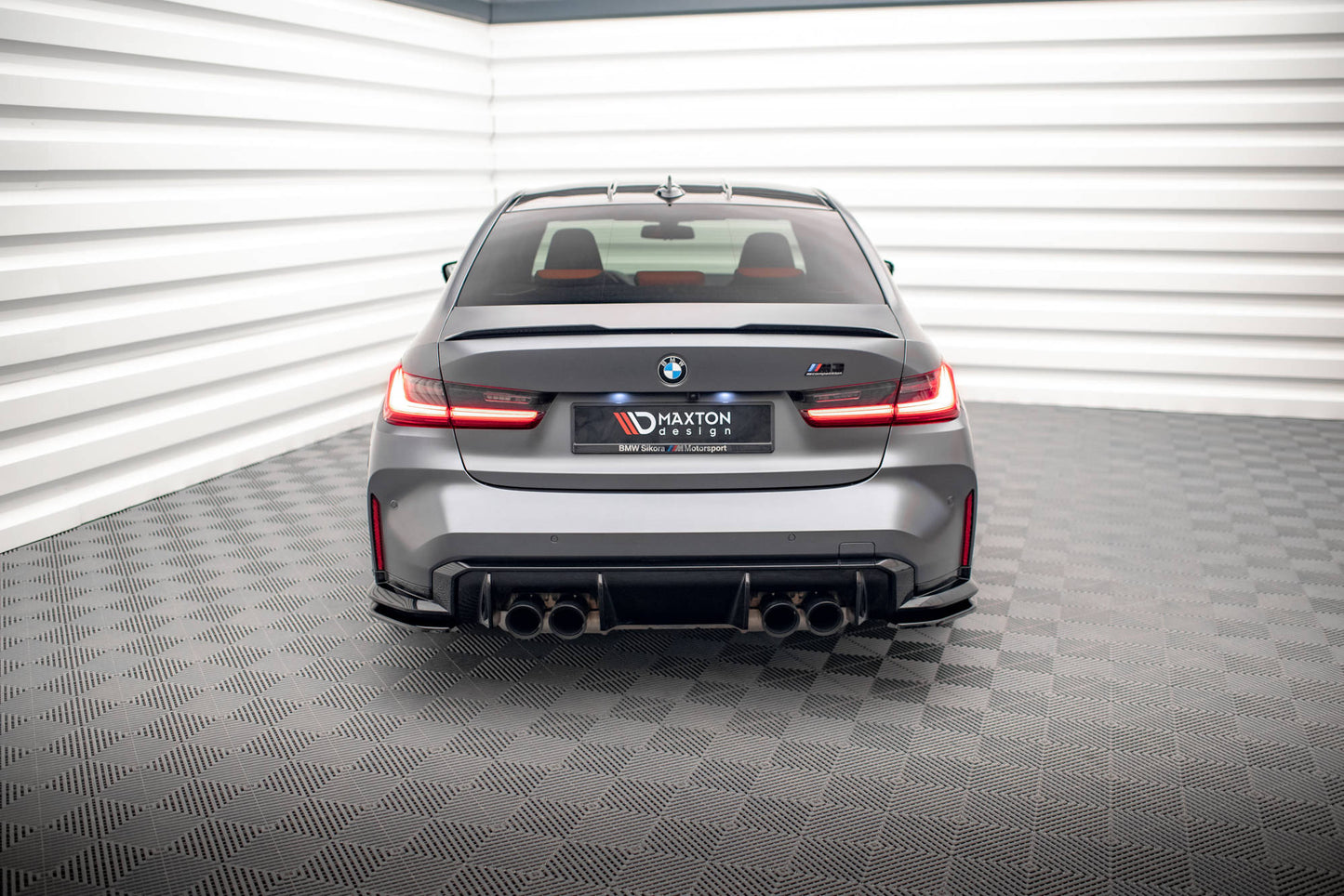 Heck Ansatz Flaps Diffusor V.1 für BMW M3 G80 Carbon Look