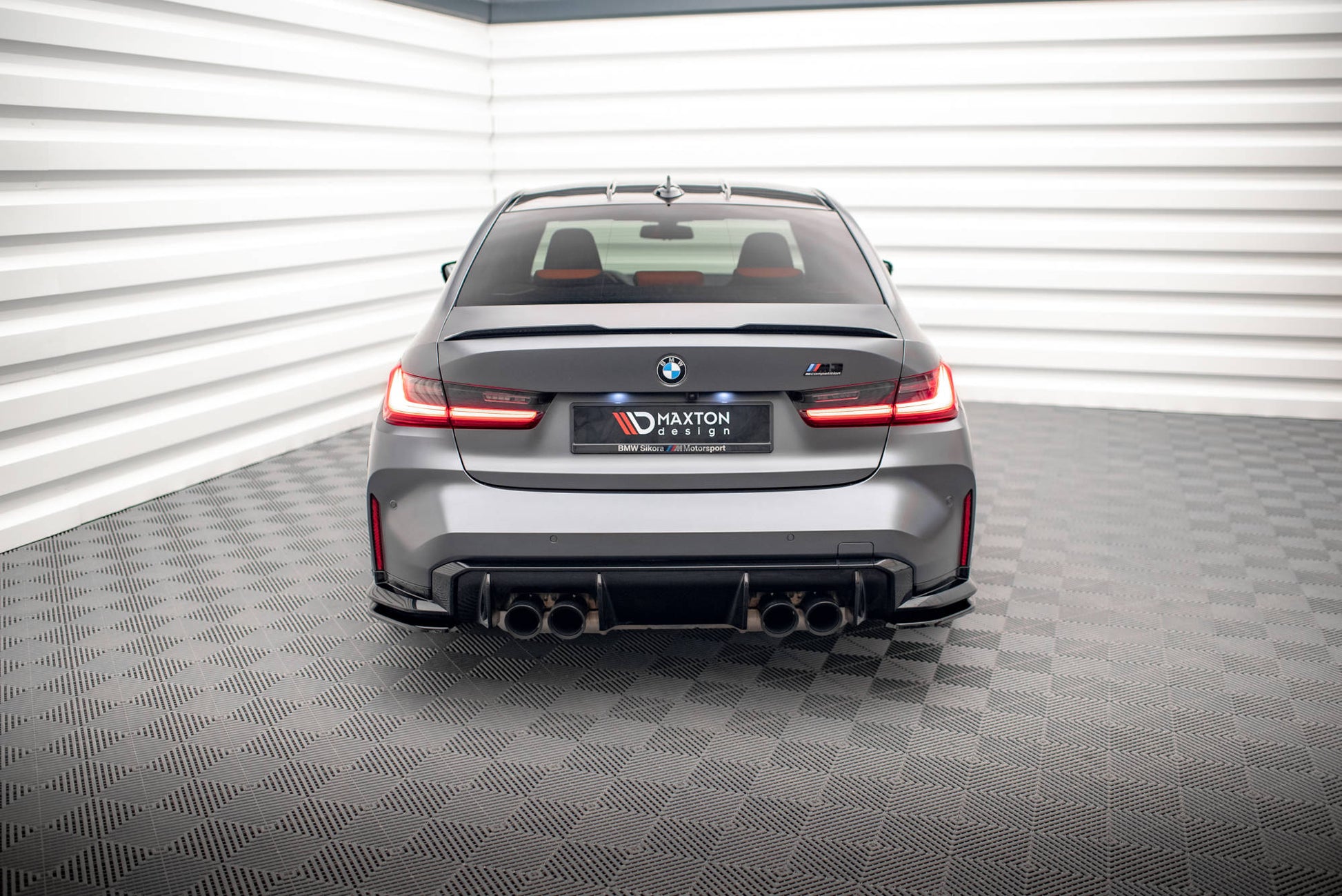 Heck Ansatz Flaps Diffusor V.1 für BMW M3 G80 Carbon Look