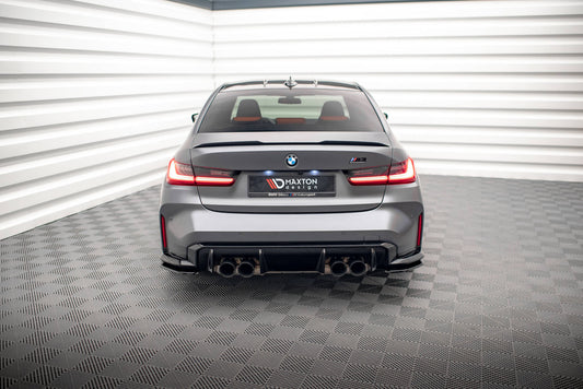 Heck Ansatz Flaps Diffusor V.1 für BMW M3 G80 schwarz Hochglanz
