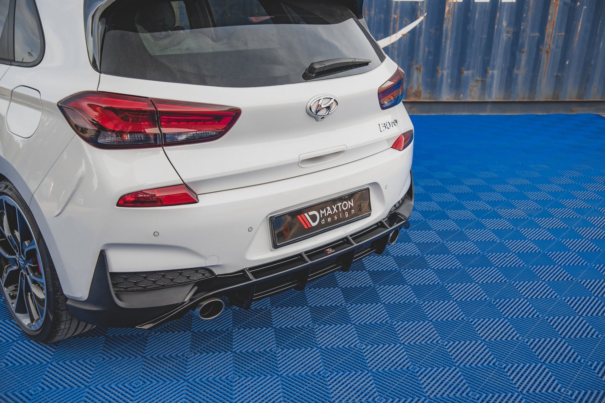 Diffusor Heck Ansatz V.3 für Hyundai I30 N Mk3 Hatchback Carbon Look