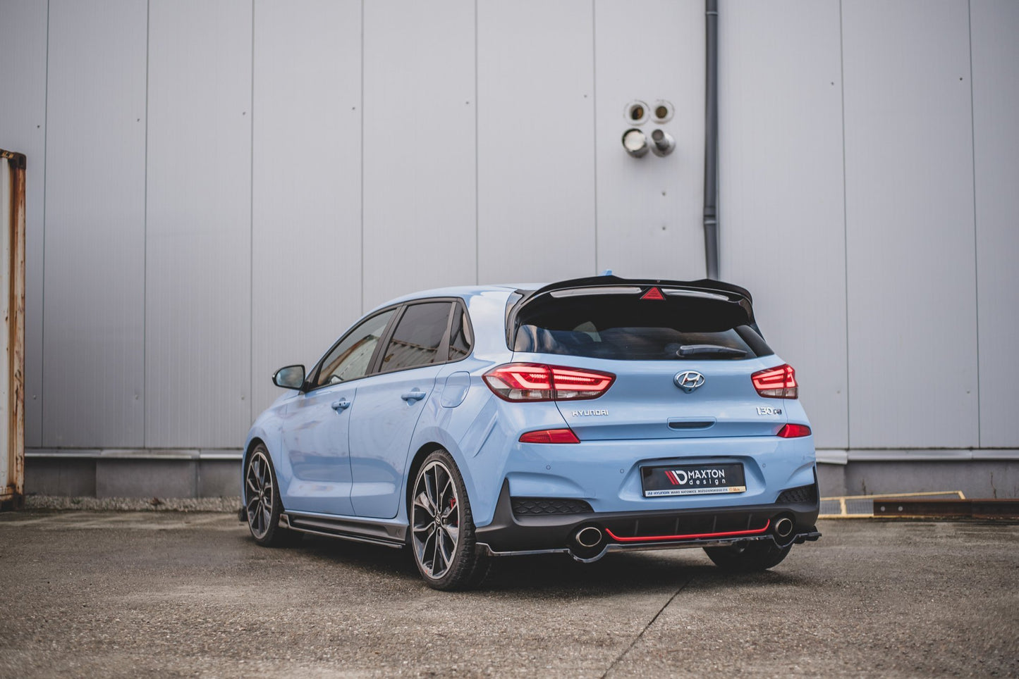 Mittlerer Diffusor Heck Ansatz für Hyundai I30 N Mk3 Hatchback schwarz matt