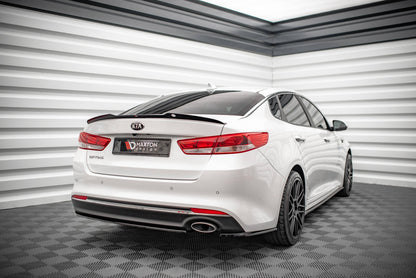 Heck Ansatz Flaps Diffusor für Kia Optima Mk4 schwarz Hochglanz