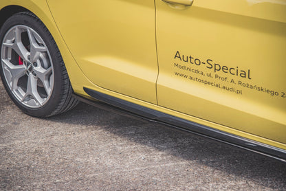 Seitenschweller Ansatz für Audi A1 S-Line GB schwarz Hochglanz