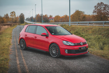 Robuste Racing Seitenschweller Ansatz für für + Flaps Volkswagen Golf GTI Mk6  schwarz Hochglanz