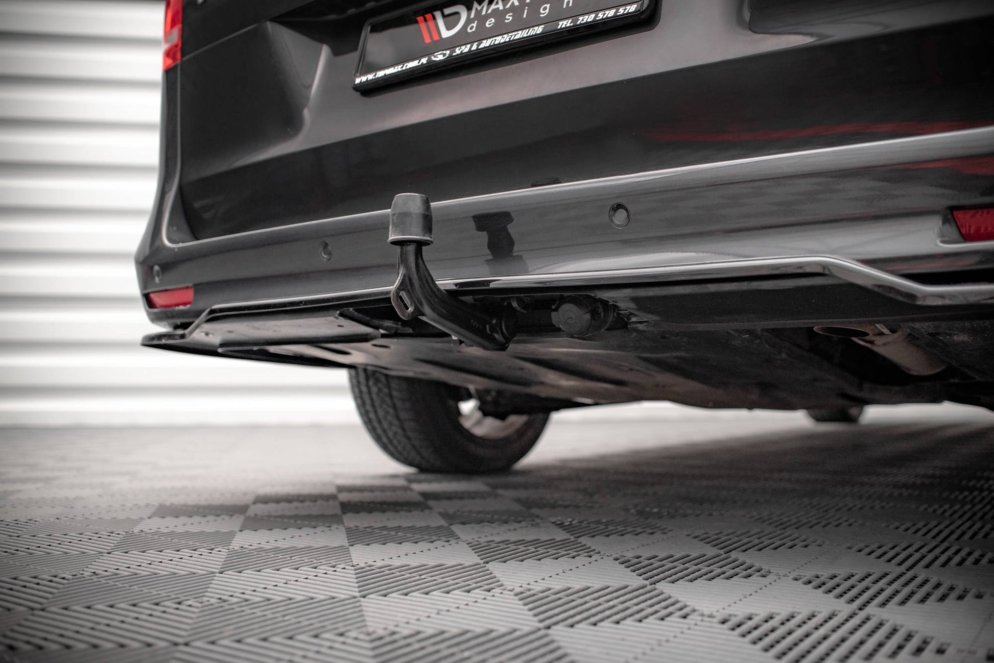 Mittlerer Diffusor Heck Ansatz DTM Look für Mercedes-Benz V-Klasse AMG-Line W447 Facelift schwarz matt