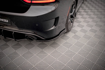 Heck Ansatz Flaps Diffusor für Dodge Charger SRT Mk7 Facelift schwarz Hochglanz