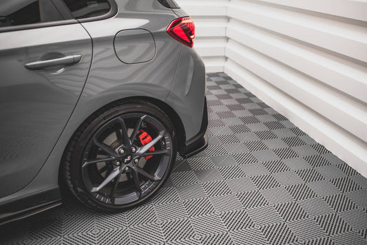 Heck Ansatz Flaps Diffusor V.2 für Hyundai I30 N Hatchback Mk3 Facelift schwarz matt