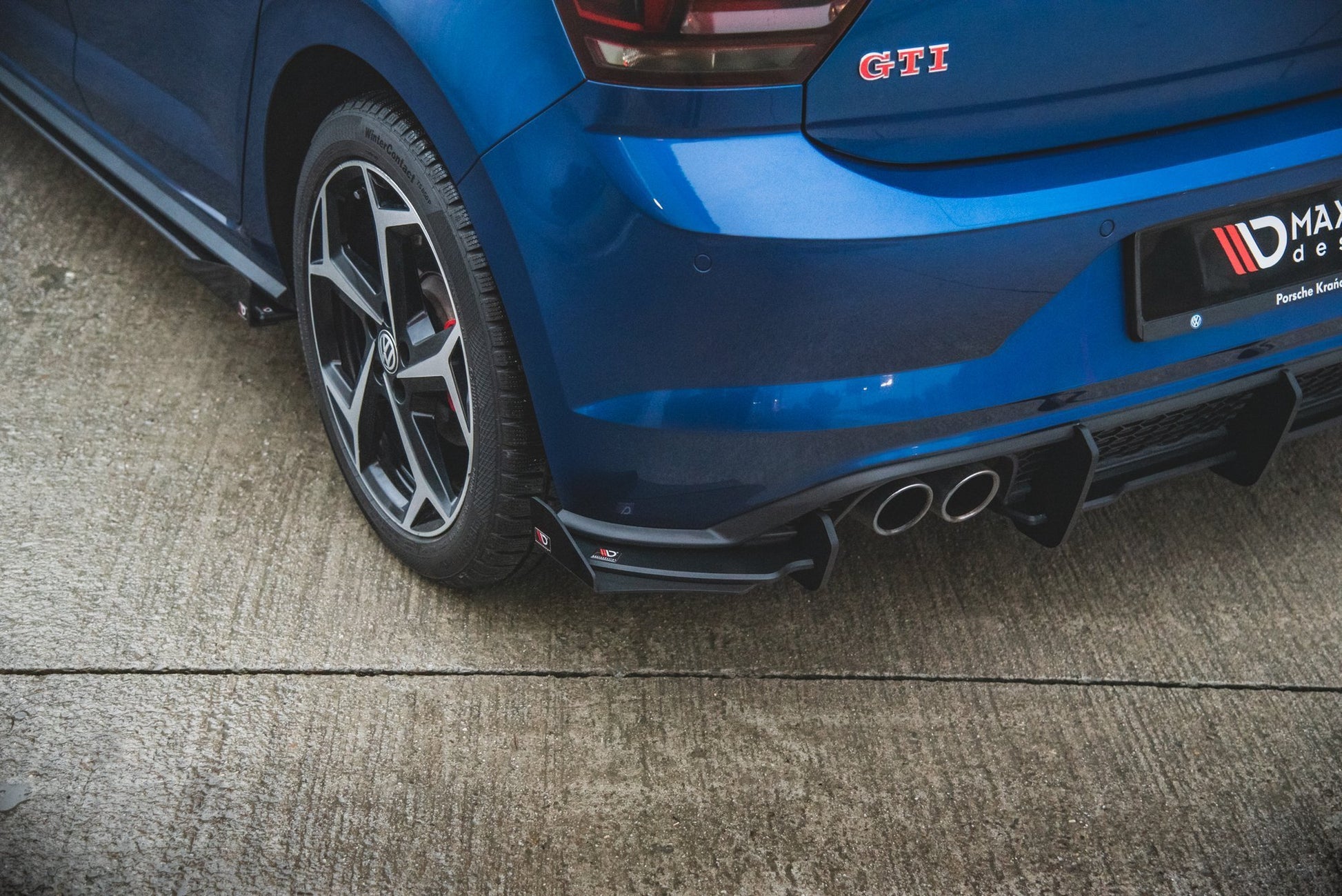 Hintere Seiten Flaps für Volkswagen Polo GTI Mk6 schwarz Hochglanz