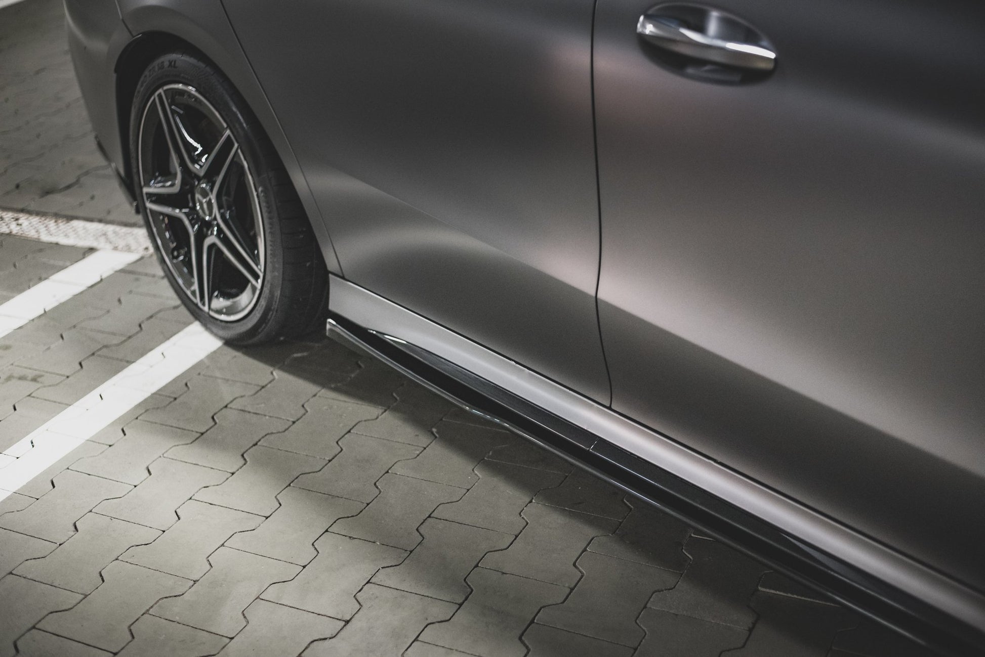 Seitenschweller Ansatz für Mercedes-AMG CLA 35 / 45 C118 schwarz matt