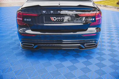 Mittlerer Diffusor Heck Ansatz DTM Look für Volvo S60/V60 R-Design Mk3 schwarz Hochglanz