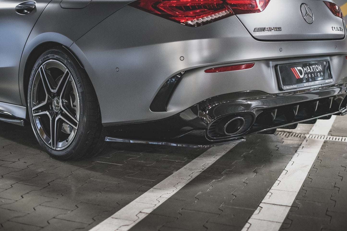 Heck Ansatz Flaps Diffusor für Mercedes-AMG CLA 35 Aero / 45 Aero C118 schwarz matt