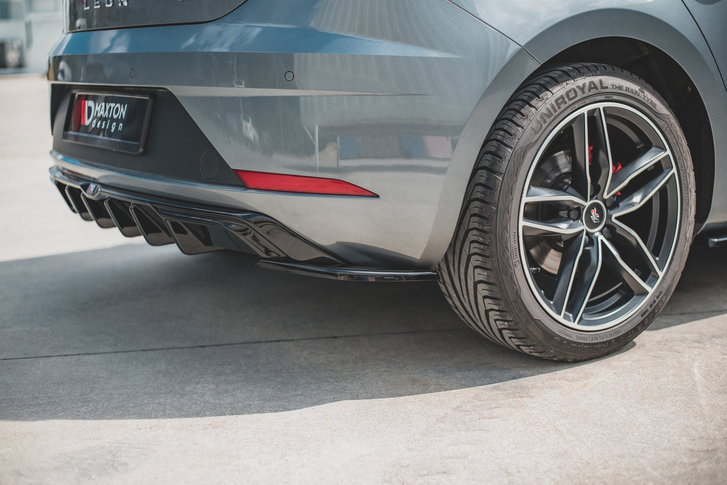 Heck Ansatz Flaps Diffusor für SEAT Leon Mk3 FR Facelift schwarz matt