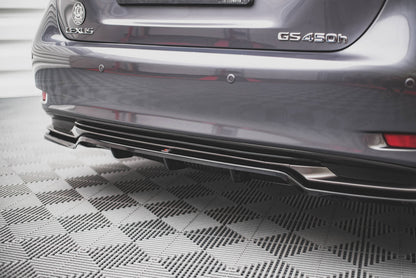 Mittlerer Diffusor Heck Ansatz DTM Look für Lexus GS F Sport Hybrid Mk4 (L10) schwarz matt
