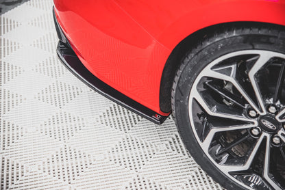Heck Ansatz Flaps Diffusor V.3 für Ford Focus ST-Line Kombi Mk4 Carbon Look