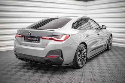 Heck Ansatz Flaps Diffusor V.2 für BMW 4er Gran Coupe M-Paket G26 schwarz matt