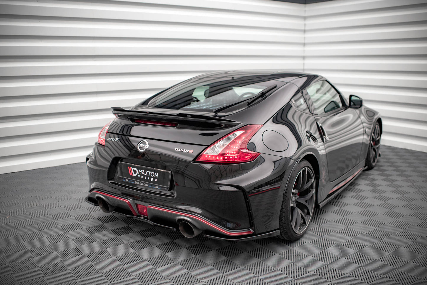Heck Ansatz Flaps Diffusor für Nissan 370Z Nismo Facelift schwarz matt