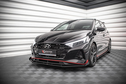 Street Pro Front Ansatz für +Flaps für V.1 + Flaps Hyundai I20 N Mk3 schwarz Hochglanz