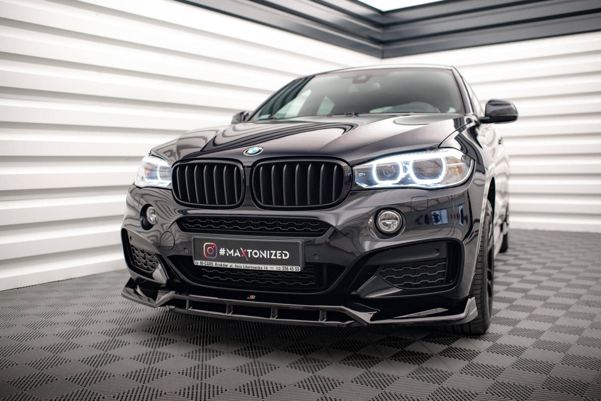 Front Ansatz V.3 für BMW X6 M-Paket F16 schwarz matt