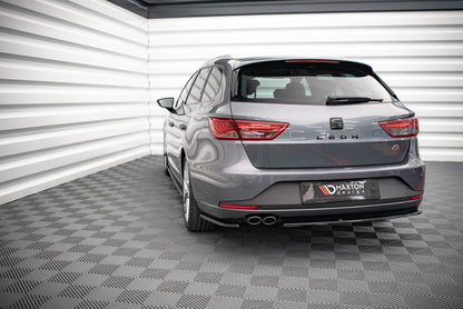 Heck Ansatz Flaps Diffusor V.1 für Seat Leon FR Sportstourer Mk3 Carbon Look