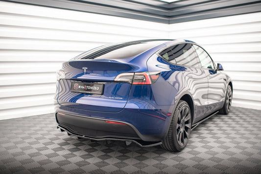 Mittlerer Diffusor Heck Ansatz DTM Look für Tesla Model Y schwarz matt