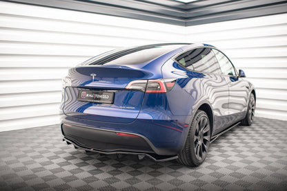 Mittlerer Diffusor Heck Ansatz DTM Look für Tesla Model Y schwarz Hochglanz
