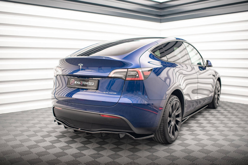 Mittlerer Diffusor Heck Ansatz DTM Look für Tesla Model Y Carbon Look