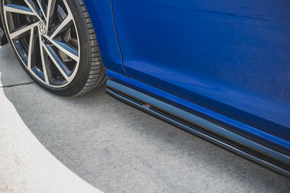 Seitenschweller Ansatz für V.4 VW Golf 7 R / R-Line Facelift schwarz matt