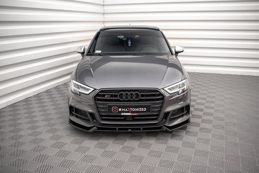 Front Ansatz V.1 für Audi S3 Sportback 8V Facelift schwarz matt