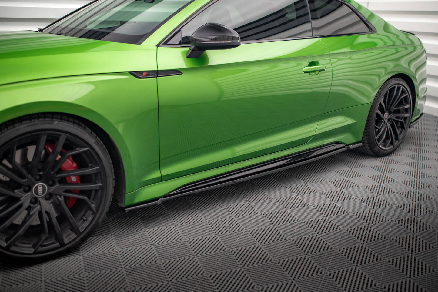 Seitenschweller Ansatz für Audi RS5 Coupe F5 Facelift schwarz matt