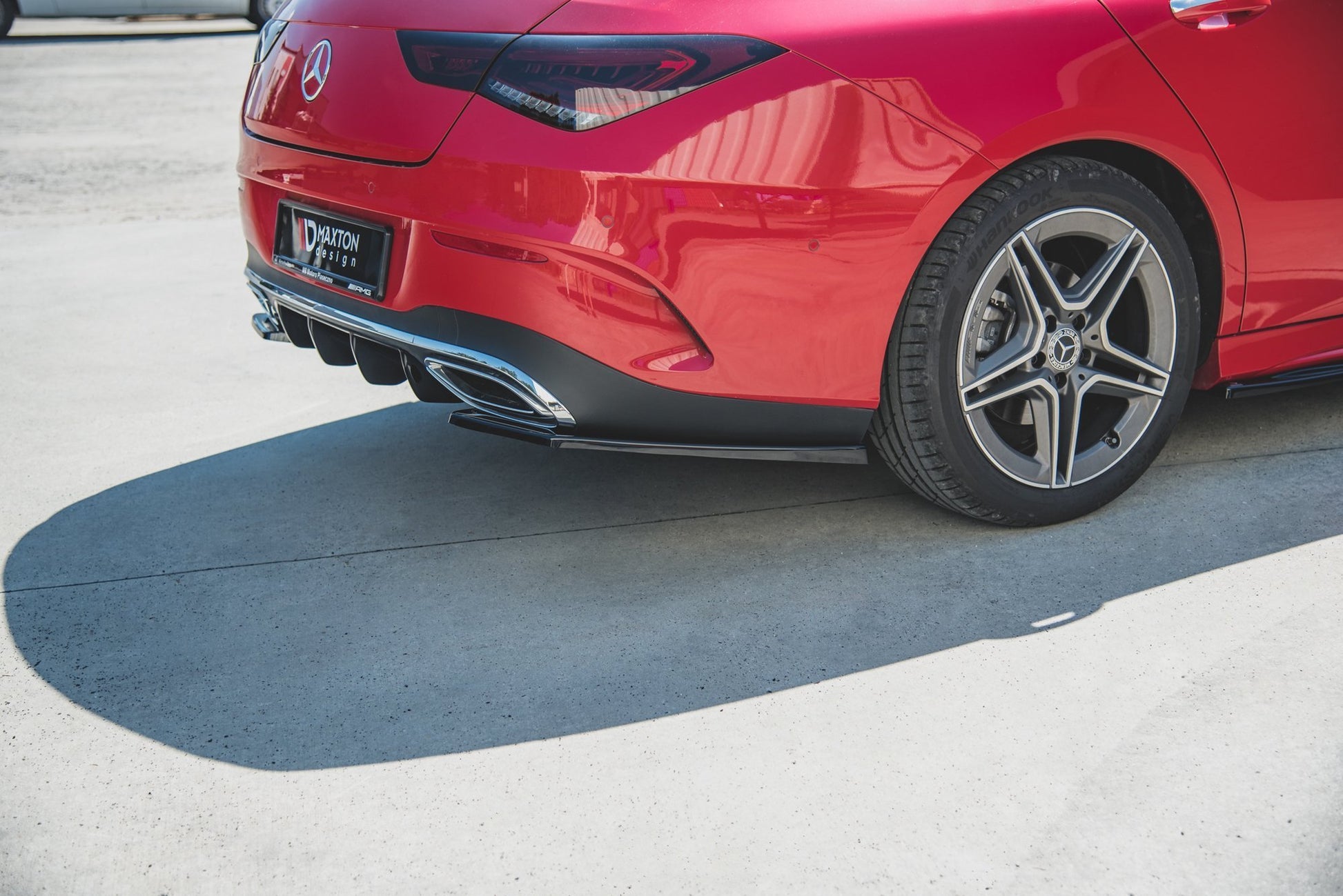 Heck Ansatz Flaps Diffusor für Mercedes-Benz CLA Shooting Brake AMG-Line X118 schwarz Hochglanz