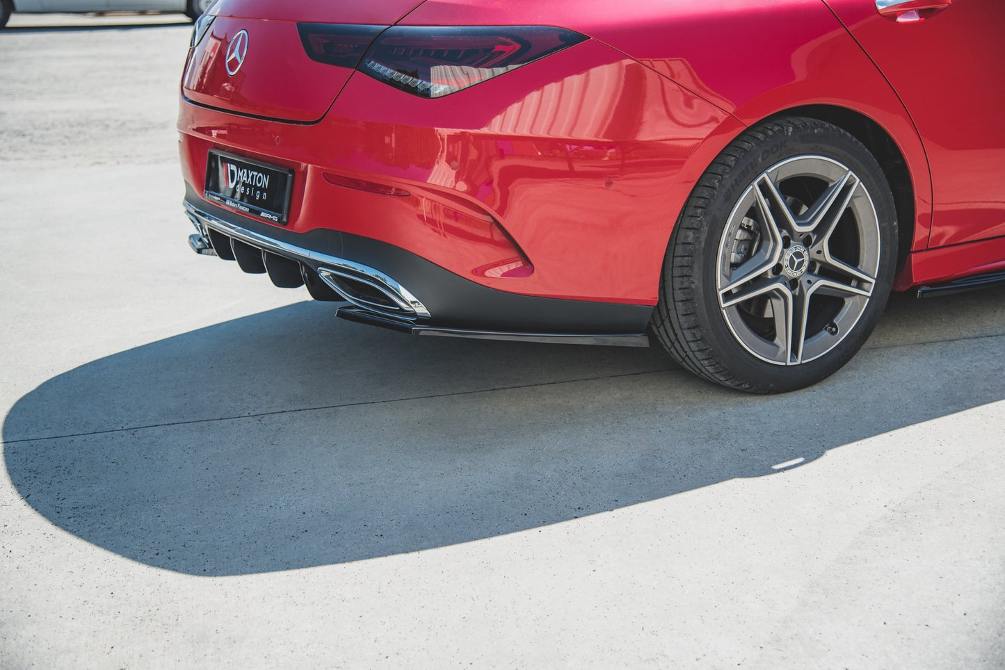 Heck Ansatz Flaps Diffusor für Mercedes-Benz CLA Shooting Brake AMG-Line X118 Carbon Look