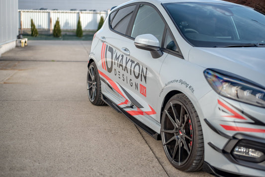 Seitenschweller Ansatz für V.4 Ford Fiesta Mk8 ST / ST-Line schwarz matt