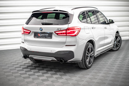 Heck Ansatz Flaps Diffusor für BMW X1 M-Paket F48 schwarz Hochglanz