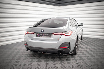 Mittlerer Diffusor Heck Ansatz für BMW 4er Gran Coupe M-Paket G26 schwarz Hochglanz