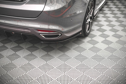 Heck Ansatz Flaps Diffusor V.2 für Ford Mondeo ST-Line Mk5 Facelift schwarz Hochglanz