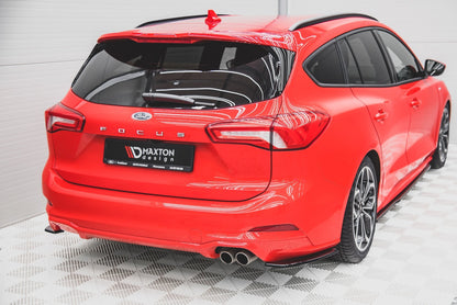 Heck Ansatz Flaps Diffusor V.1 für Ford Focus ST-Line Kombi Mk4 schwarz Hochglanz
