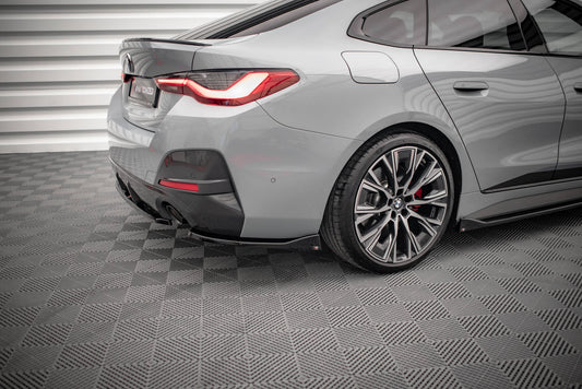 Heck Ansatz Flaps Diffusor V.2 für BMW 4er Gran Coupe M-Paket G26 Carbon Look