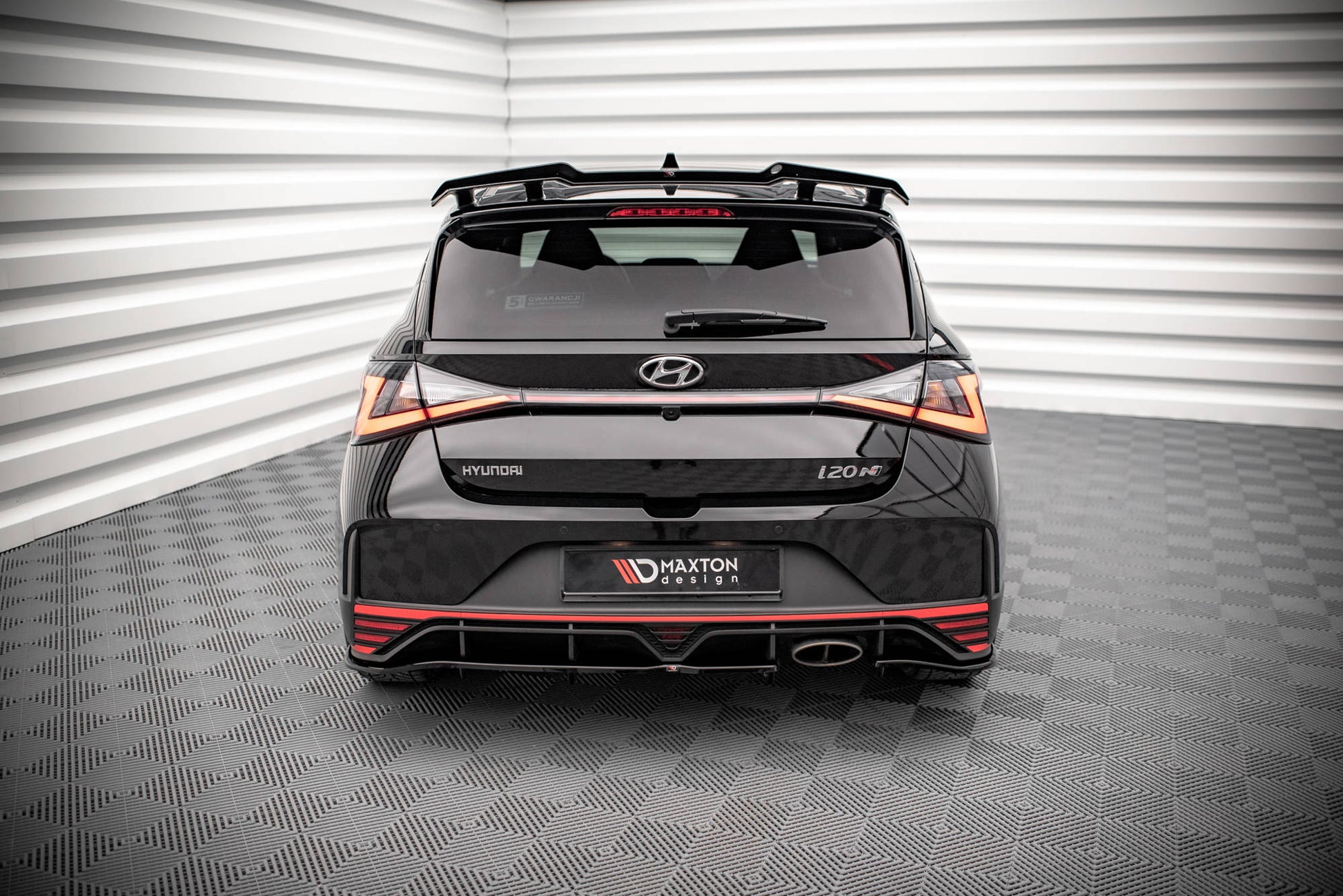 Mittlerer Diffusor Heck Ansatz DTM Look für Hyundai I20 N Mk3 schwarz matt
