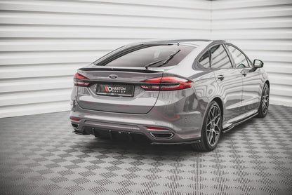 Heck Ansatz Flaps Diffusor V.2 für Ford Mondeo ST-Line Mk5 Facelift Carbon Look