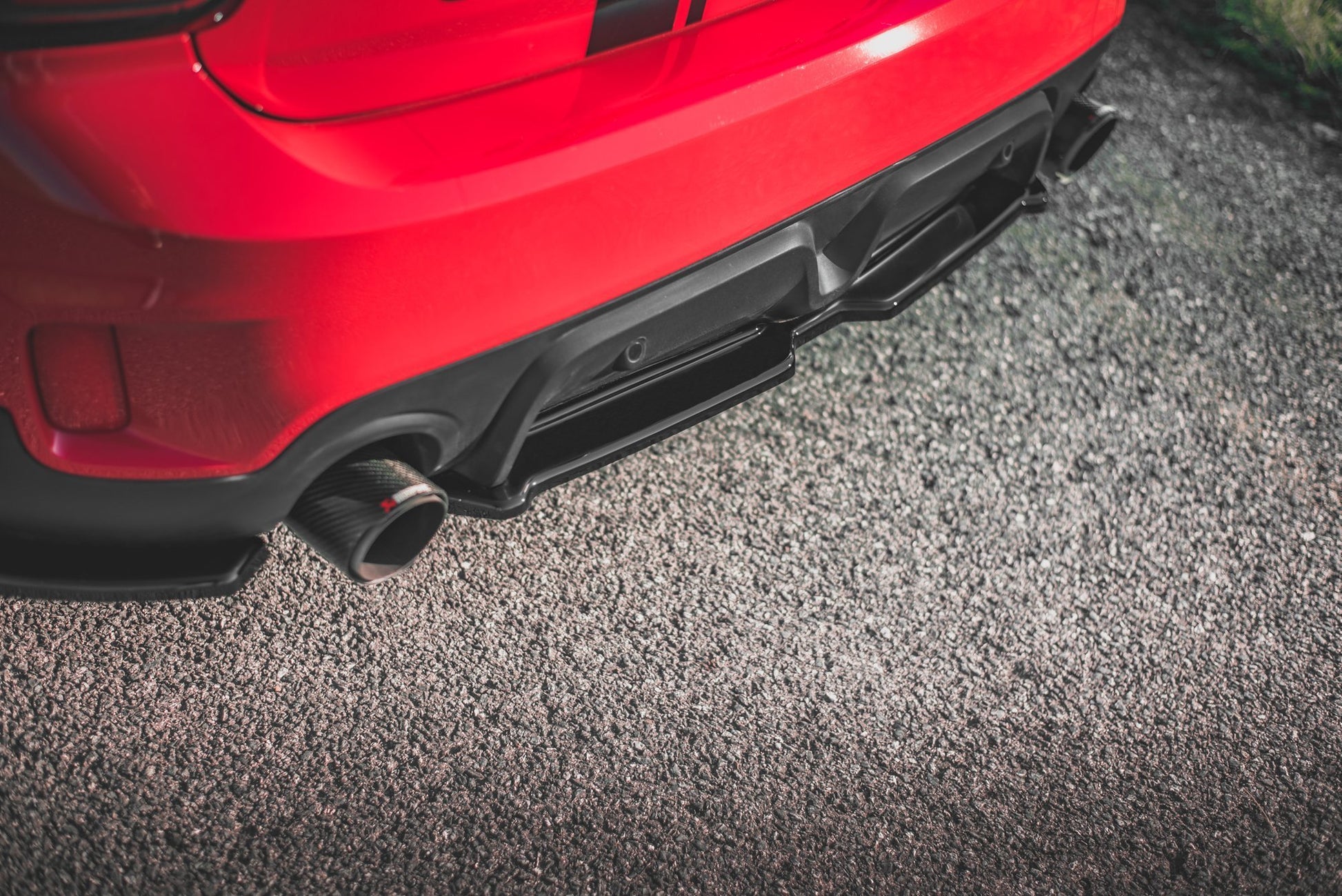 Mittlerer Diffusor Heck Ansatz für Mini Countryman Mk2 F60 JCW schwarz Hochglanz