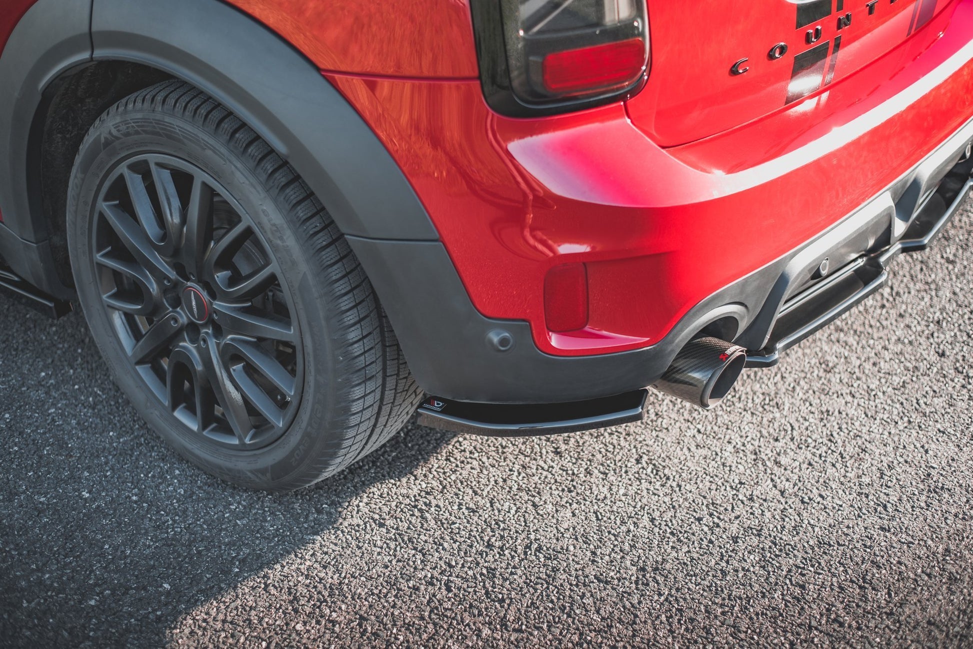 Heck Ansatz Flaps Diffusor für Mini Countryman Mk2 F60 JCW Carbon Look